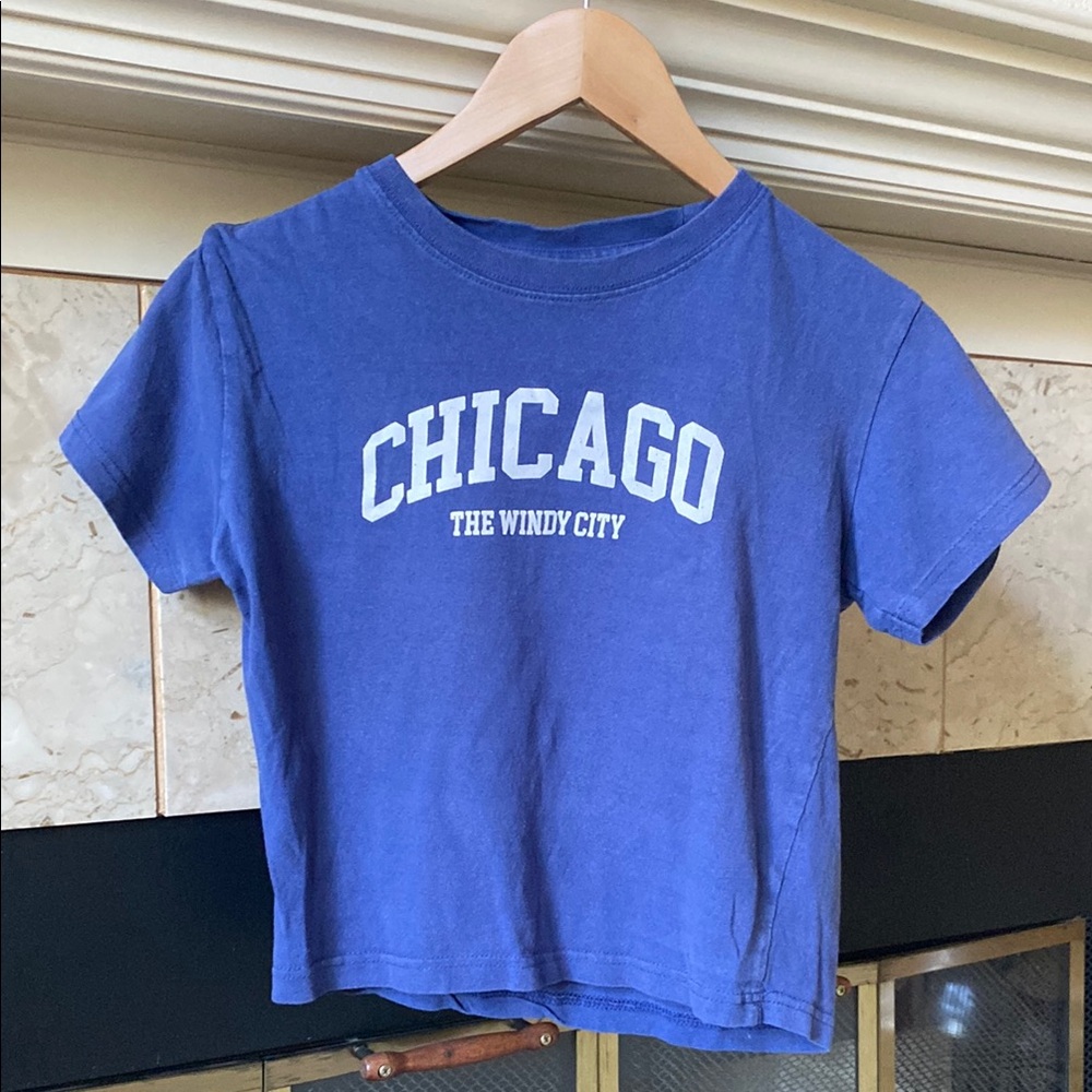 Blue Chicago Short Baby Tee Crop Top